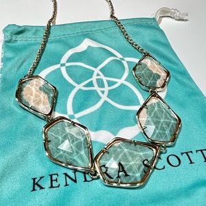 Kendra Scott Gold Connely Necklace - Faceted Clear/Peachy Stones